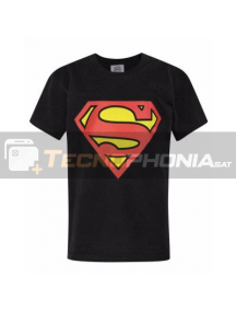 Camiseta adulto manga corta Superman negra Talla XXL