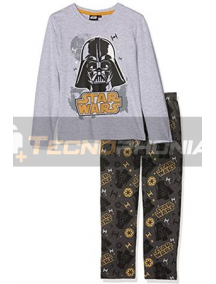 Pijama manga larga niño Star Wars - Darth Vader gris estampado 8 años 128cm