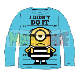 Camiseta niño manga larga Minions - I didn't do it celeste 9 años 134cm