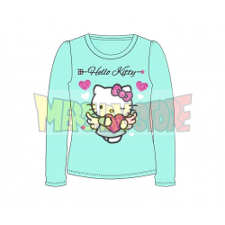 Camiseta niña manga larga Hello Kitty - Angel corazón turquesa 4 años 104cm