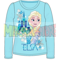 Camiseta manga larga niña Frozen - Elsa castillo turquesa 5 años 110cm