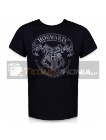 Camiseta adulto manga corta Harry Potter - Hogwarts negra Talla XL