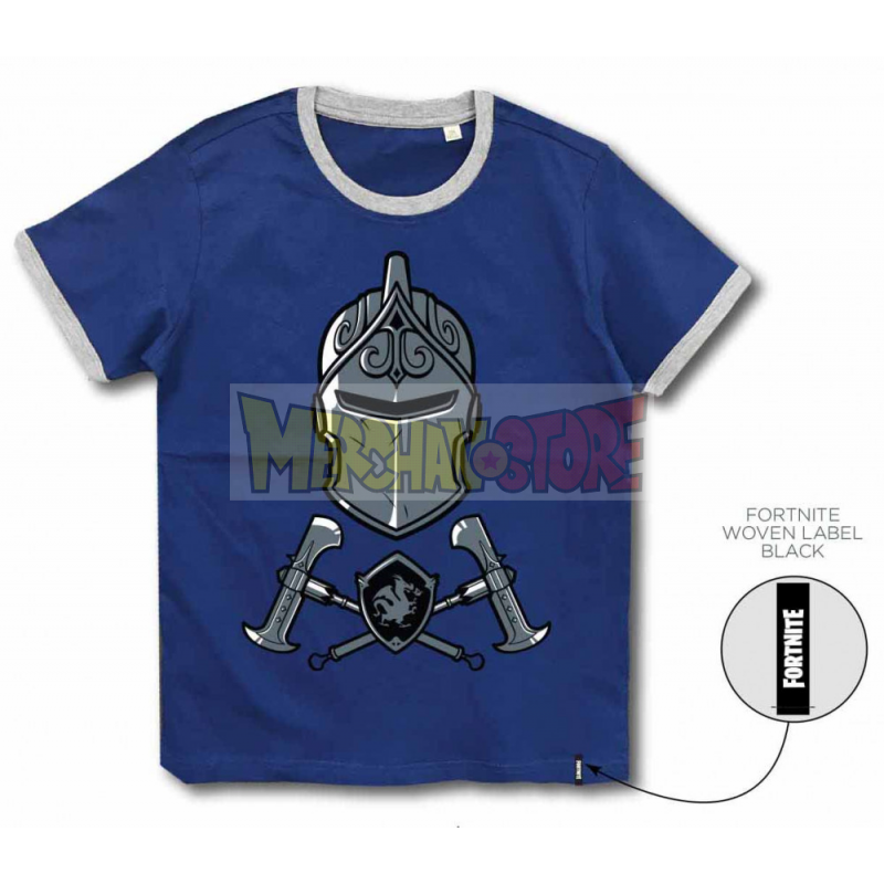 Venta anticipada comprar Laboratorio Camiseta niño manga corta Fortnite - Caballero Oscuro azul 12 años 152cm