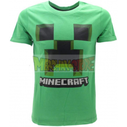 Camiseta niño manga corta Minecraft verde 6 años 116cm