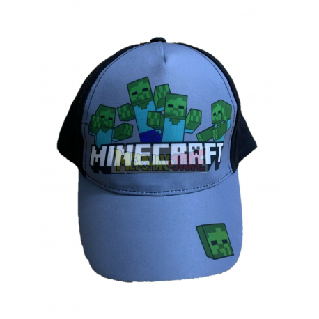 Gorra Minecraft gris - negra 54cm