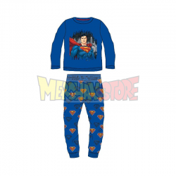 Pijama manga larga niño Superman azul 7 años - 122cm