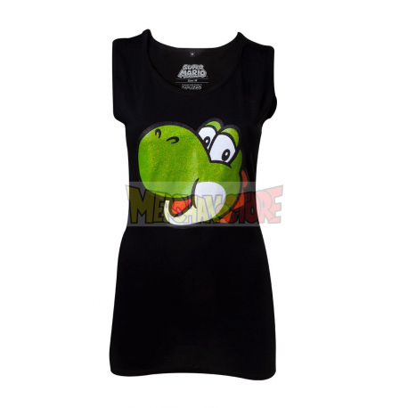 Camiseta adulto sin mangas para chica Super Mario - Yoshi brillante Talla M