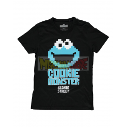 Camiseta adulto Barrio Sésamo - Triki el Monstruo de las Galletas pixleado Talla M