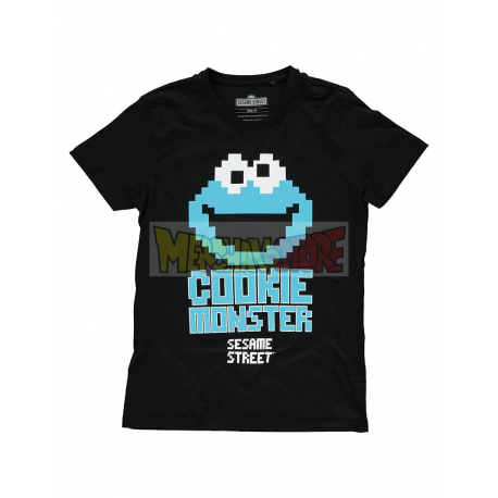 Camiseta adulto Barrio Sésamo - Triki el Monstruo de las Galletas pixleado Talla M