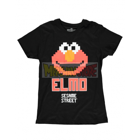 Camiseta adulto Barrio Sésamo - Elmo pixleado Talla S