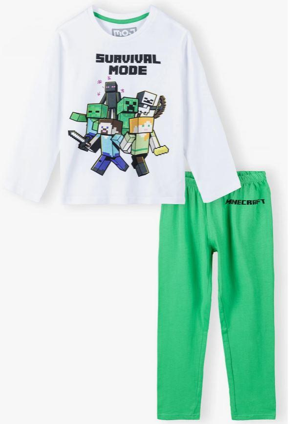 Resistencia margen Parche Pijama manga larga niño Minecraft blanco - verde 9 años 134cm