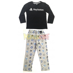 Pijama manga larga niño PlayStation negro - gris 10 años 140cm