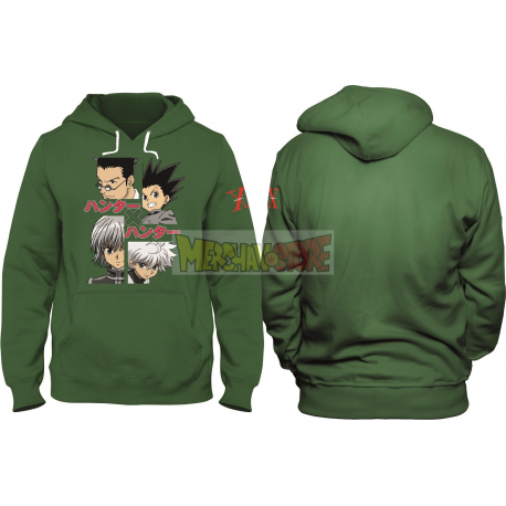 Sudadera adulto con capucha Hunter x Hunter verde Talla M