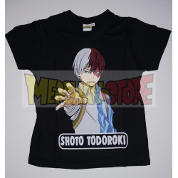 Camiseta infantil My Hero Academia - Shoto Todoroki negra 12 años 152cm