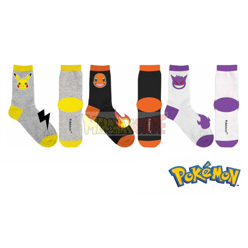 Pack de 3 calcetines niña Pokémon Talla 31-34
