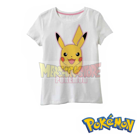 Camiseta niña Pokemon - Pikachu blanca 9 años 134cm - 10 años 140cm