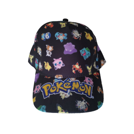 Gorra infantil Pokemon - Personajes negra 54cm