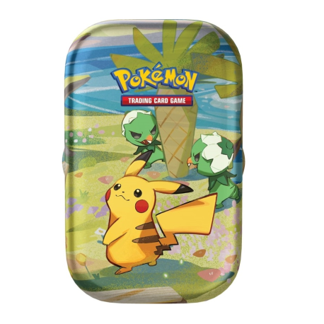 Caja mini lata de cartas Pokemon Paldea Friends - Pikachu & Capsakid (inglés)