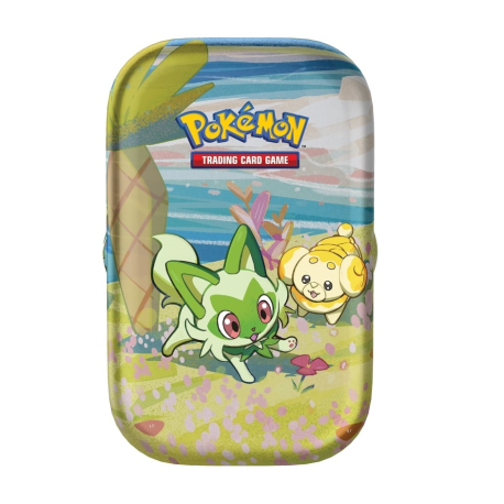 Caja mini lata de cartas Pokemon Paldea Friends - Sprigatito & Fidough (inglés)