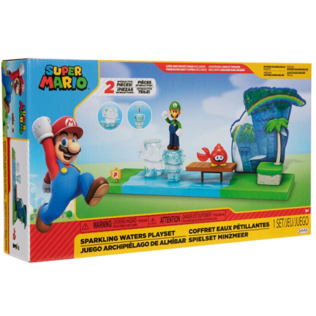 Nintendo Super Mario Playset Sparkling Waters con figuras Mario - Luigi - Rocangrejo 6cm