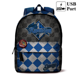 Mochila Harry Potter Quidditch Ravenclaw gris - azul 43cm