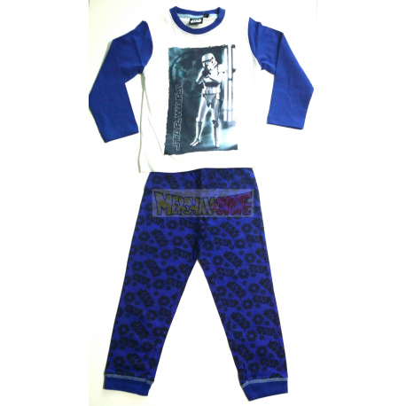 Pijama manga larga niño Star Wars - Stormtrooper 8 años 128cm azul