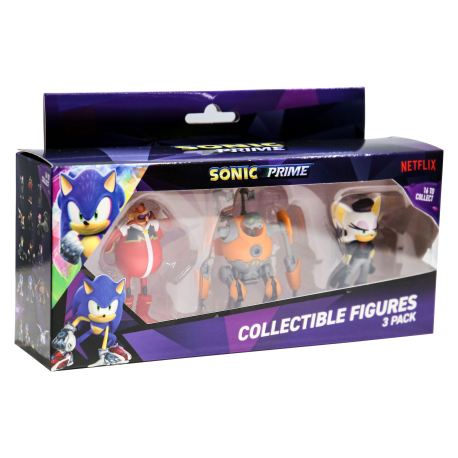 Figura Sonic Prime - Rebel Rouge + Eggforcer + Dr. Eggman 6cm