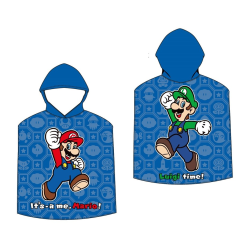 Poncho de microfibra Super Mario - Mario y Luigi 110x55cm