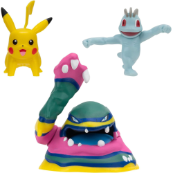 Figura Pokémon Battle Pack Machop, Pikachu, Alolan Muk 5cm