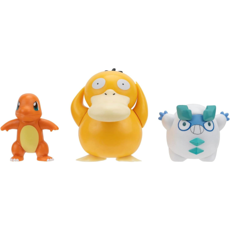 Figura Pokémon Battle Pack Charmander, Galarian Darumaka, Psyduck 5cm