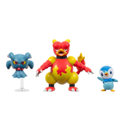 Figura Pokémon Battle Pack Piplup, Misdreavus, Magmar 5cm