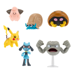 Figura Pokémon Battle Pack Pikachu - Cleffa - Riolu - Geodude - Omanyte - Kabuto 5cm