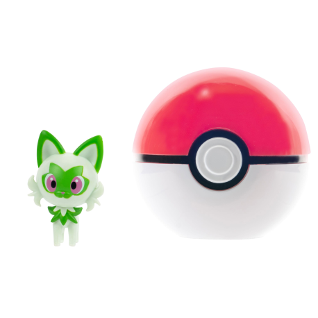 Figura Pokémon Clip'n'Go Poké Ball - Sprigatito 5cm