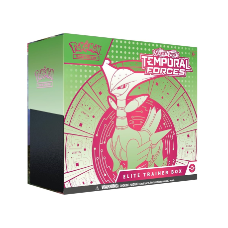 Caja de cartas Pokemon Elite Trainer Box Scarlet & Violet - Temporal Forces - Iron Leaves (Inglés)