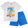 Pijama corto niño Sonic - Game Over blaco - celeste 5 años 110cm