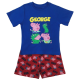 Pijama corto niño Peppa Pig - George azul - rojo 4 años 104cm