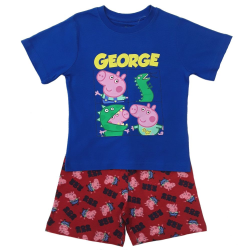 Pijama corto niño Peppa Pig - George azul - rojo 4 años 104cm