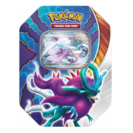 Caja de lata de cartas Pokemon Paradox Clash - Walking Wake ex (inglés)