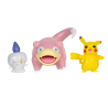 Pack de tres Figuras Pokémon Pikachu (Female), Litwick, Slowpoke 5cm