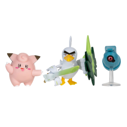 Pack de tres Figuras Pokémon Clefairy, Beldum, Sirfetch'd 5cm