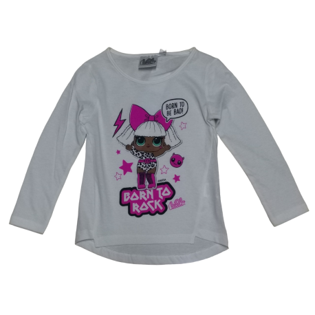 Camiseta niña manga larga LOL Surprise - Born to Rock blanca 10 años 140cm