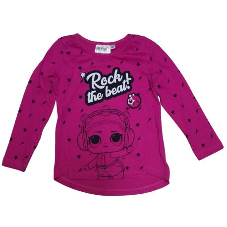 Camiseta niña manga larga LOL Surprise - Rock the beat! fucsia 5 años 110cm