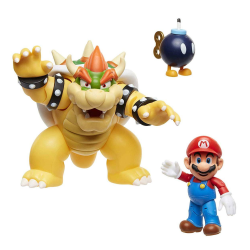 Pack de 3 figuras World of Nintendo - Mario vs. Bowser Lava Battle 6 -15 cm