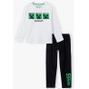 Pijama manga larga niño Minecraft blanco - negro 6 años 116cm