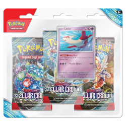 Blister con 3 sobres de cartas Pokémon Scarlet & Violet 7 Stellar Crown - Latias (inglés)