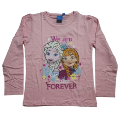 Camiseta manga larga niña Frozen - We are sisters forever rosa 5 años 110cm