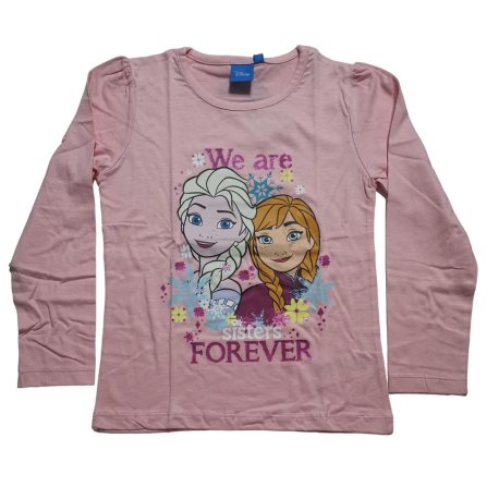 Camiseta manga larga niña Frozen - We are sisters forever rosa 6 años 116cm