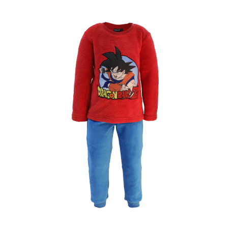 Pijama coralino largo niño Dragon Ball Z - Goku rojo azul 4 años 104cm