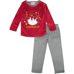 Pijama niña terciopelo Harry Potter - Hogwarts granate gris 10 años 140cm