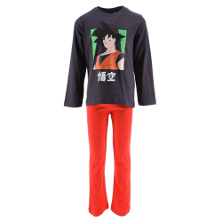 Pijama largo niño Dragon Ball - Goku gris rojo 3 años 98cm